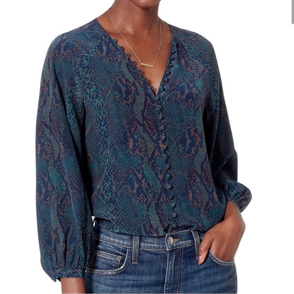 NWT - Joie Shariana Silk Snakeskin Print Blouse